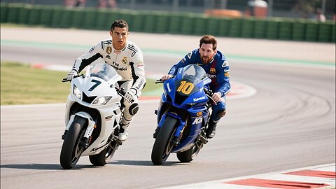 Ronaldo Vs Messi, what a great motorcycle race, who will win
