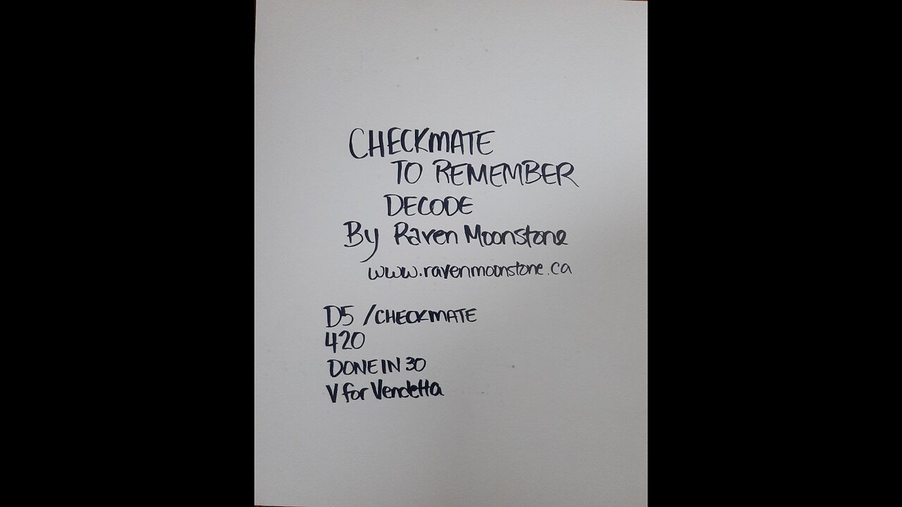 NOVEMBER 24 11/11 CHECKMATE TO REMEMBER