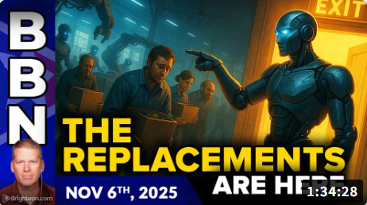 Brighteon Broadcast News, Nov 6, 2025 - THE REPLACEMENTS are here, and the human side of the U.S. economy is collapsing