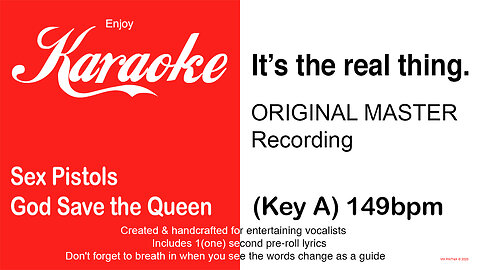 Sex Pistols - God Save the Queen (Key A) 149bpm (2025) Karaoke
