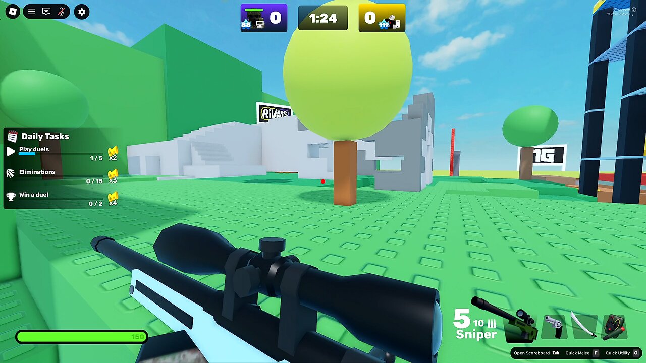 Playing 1v1 in Roblox Rivals - (No Commentary).