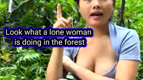 See what this woman is doing alone in the forest #wildforest #intotheforest #usa #girl #trending