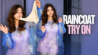 [4K] Raincoat Try-On | Trying It on with a Mini Tight Dress