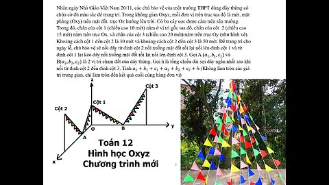 Toán 12: Đối xứng Oxyz: Nhân ngày Nhà Giáo Việt Nam 20/11, các chú bảo vệ của một trường THPT dùng