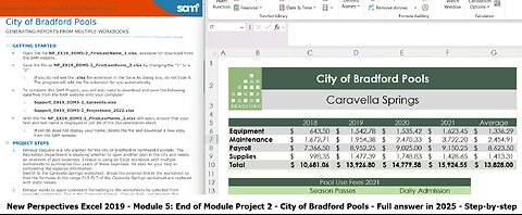 New Perspectives Excel 2019 | Module 5: End of Module Project 2 | City of Bradford Pools (2025)