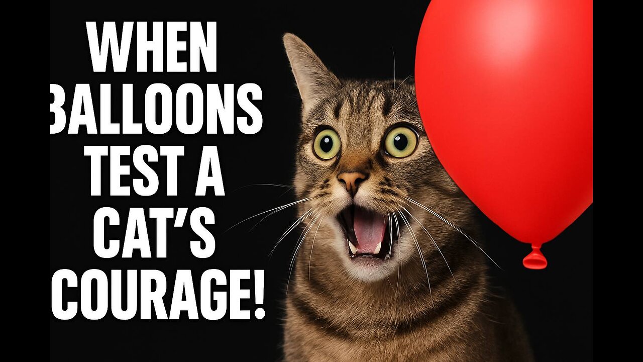 How Brave Are Cats… Until the Balloon Pops!🐱🎈🎊