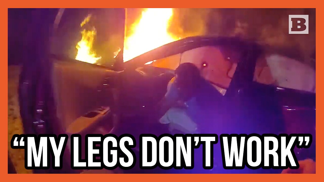 "My Legs Don't Work" Officer Saves Driver from Burning Vehicle After Suspect Fled Police