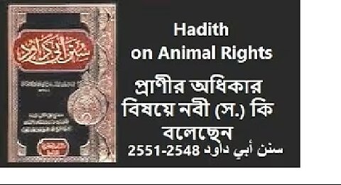 প্রাণীর অধিকার বিষয়ে হাদীস।