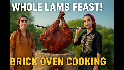 Building a brick oven and cooking a votive meal with whole lamb and lots of onions