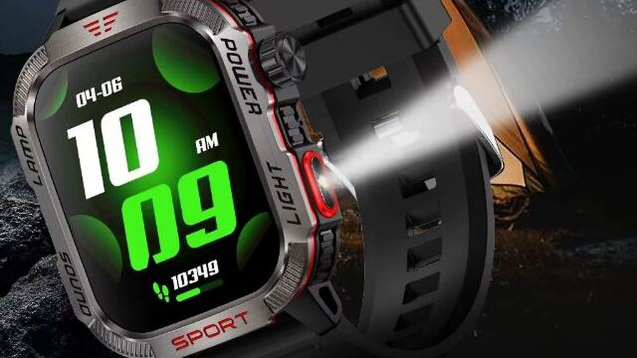 GPS Waterproof Fitness Smart Watch Men Women Heart Rate Bluetooth Call Compass LED Flashlight