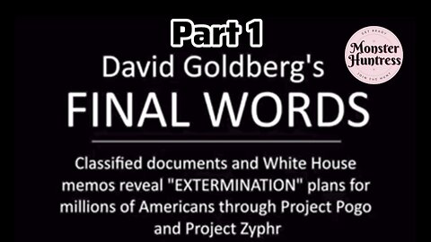 David Goldberg's Final Words:Part 1