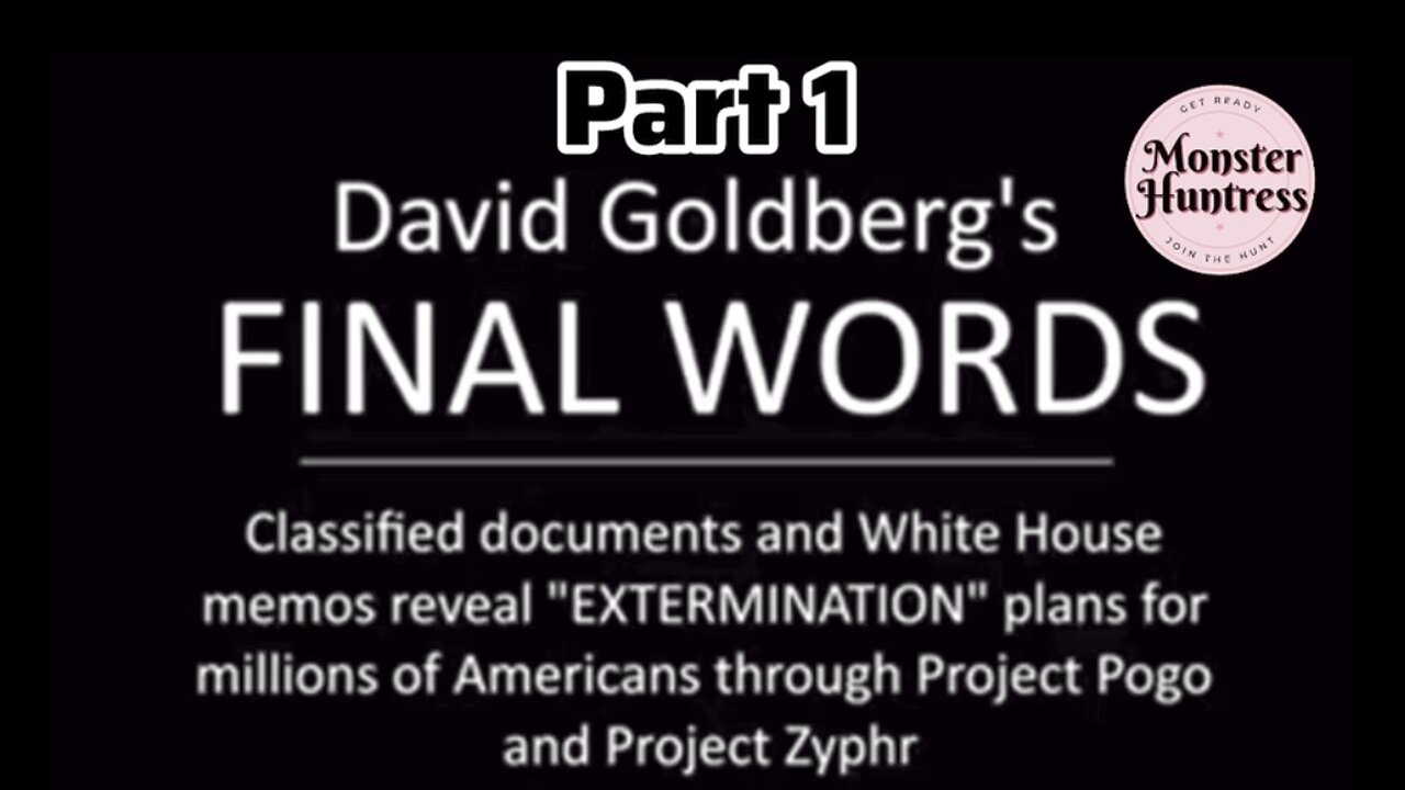 David Goldberg's Final Words:Part 1