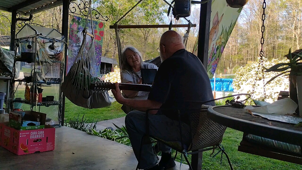 Mom and Dave singing