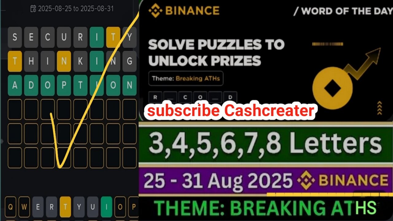 BINANCE WOTD THEME BREAKING ATHS ALL CORRECT WORD OF THE DAY LETTERS WODL