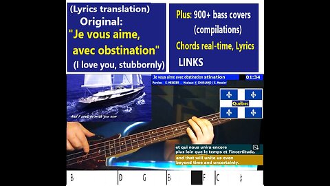 (Translated) Original: "Je vous aime, avec obstination" _ Chords, Lyrics __ 900+ bass covers (compilations)
