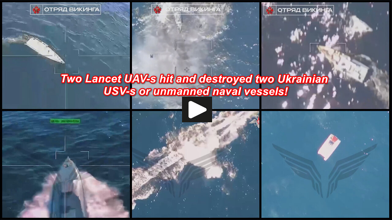 Crimea/Black Sea: Russian Lancet UAV hit and destroys Ukrainian USV-s