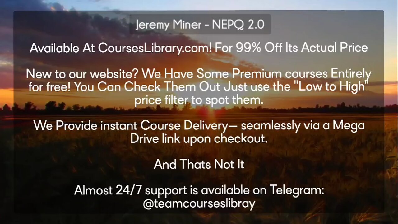 (courseslibrary.com)Jeremy Miner - NEPQ 2.0