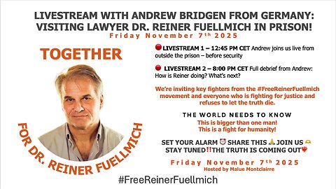 🚨LIVESTREAM ON LAWYER DR. REINER FUELLMICH 🚨
