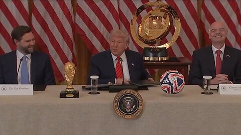 President Donald Trump participates in a FIFA Task Force meeting