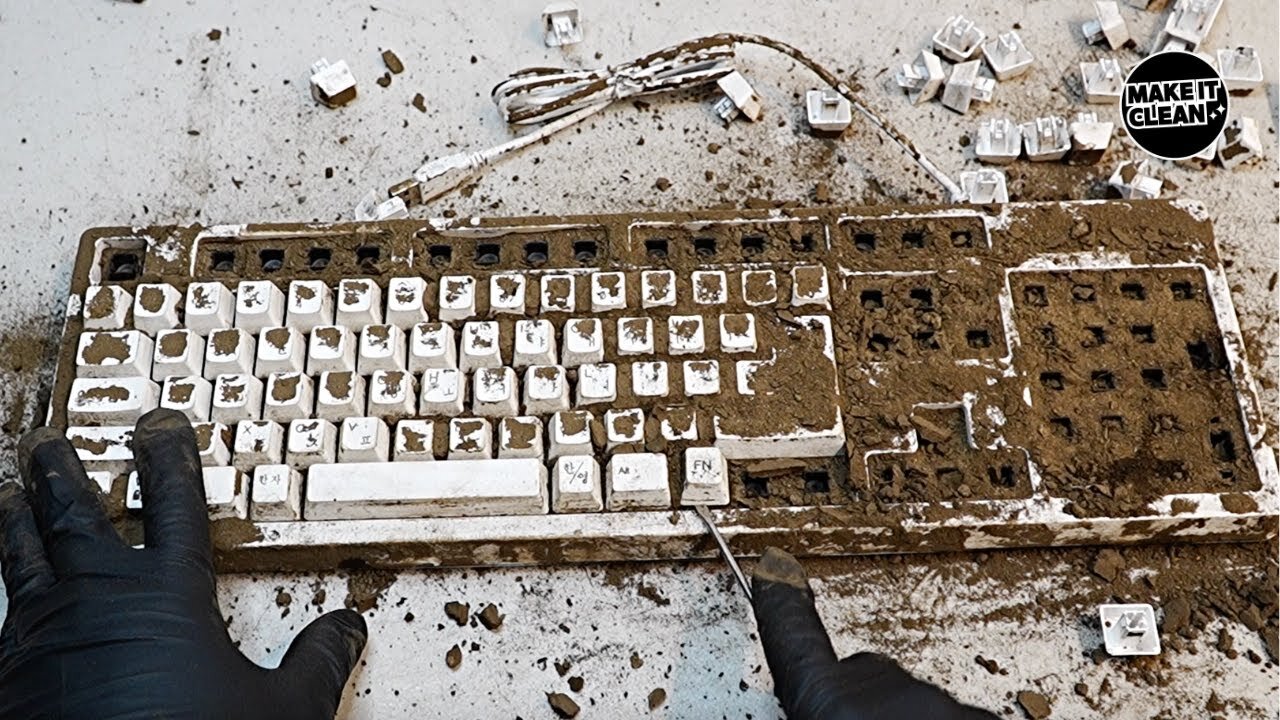 Amazing Change in the Dirtyest Keyboard. Cleaning The Dirtiest. Satisfying ASMR.