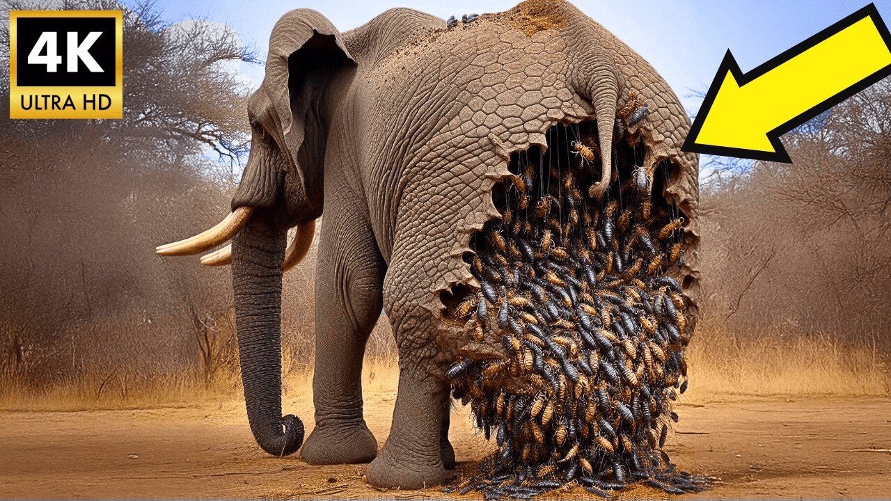 The Little Boy Finds A Rescue Team To Ask For Help For The Elephant, Covered In Strange Scorpions