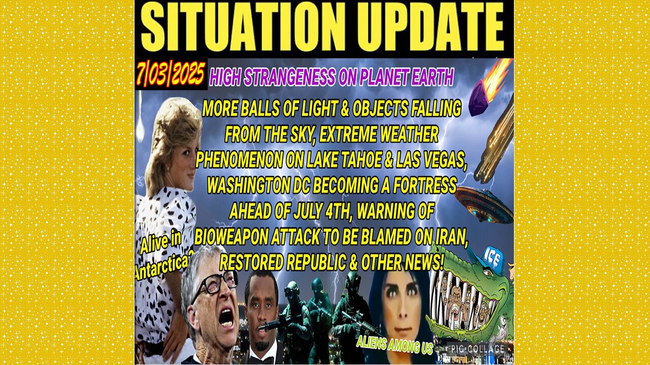 SITUATION UPDATE 7/3/25- Warning Of Alive In Bioweapon Attack To Be Blamed On Iran,Restored Republic