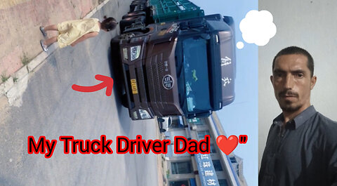 Little Girl Waits for Her Truck Driver Dad ❤️🚚"