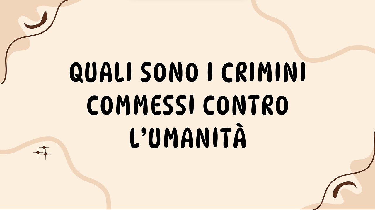 702° incontro: Quali sono i crimini contro l'umanità e come rimediare?