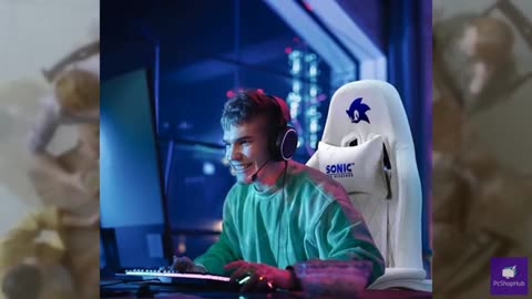 Sonic the Hedgehog Gaming Chair - Premium PU Leather, Reclining Armrest, Class 4