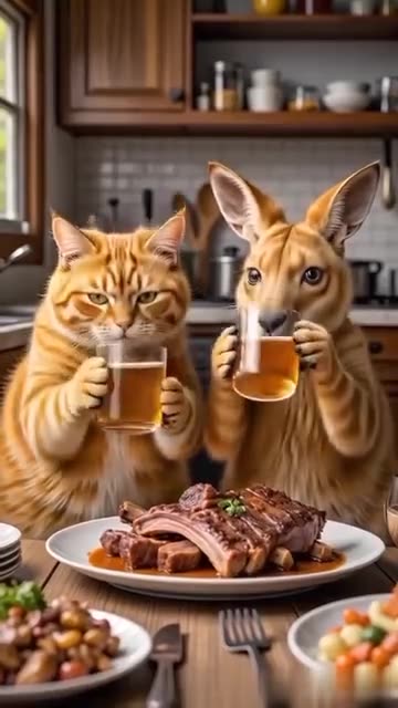 Boxing Match Between a Cat and a Kangaroo!"