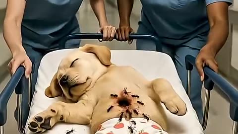 The dog ate ants along with ice cream #shorts #ai #dog #puppy #icecream
