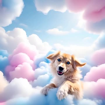 dog fling in cloud