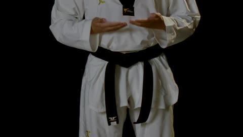 Bow of a black belt karate fighter