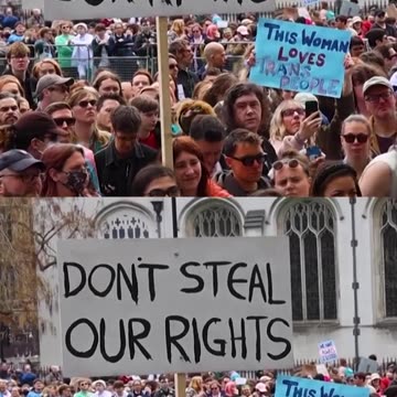 Several thousand people marched through central