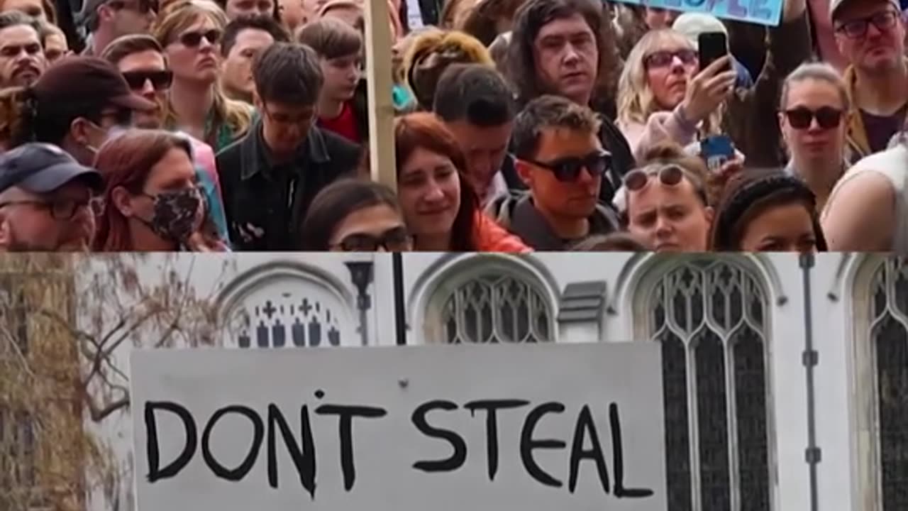 Several thousand people marched through central
