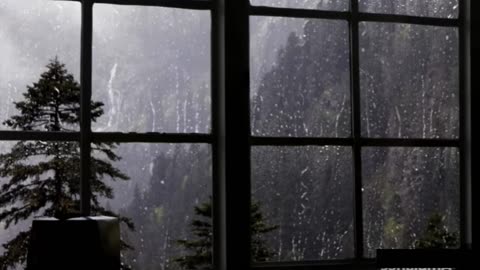 Window Rain Sounds with Distant Thunder - Perfect for Deep Sleep & Focus