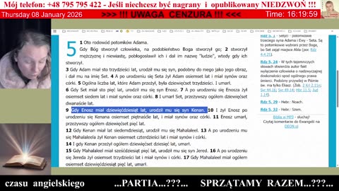 5167 - Ile lat żyli staro-testamentowi ludzie...???... 👮‍♀️ - 08.01.2026