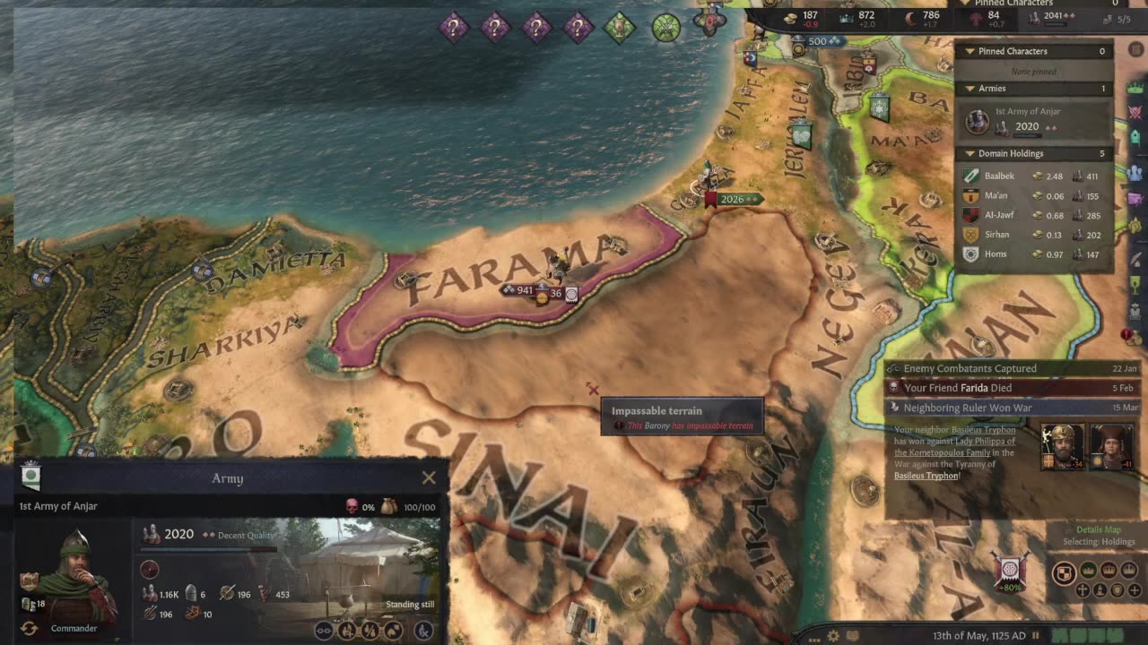 The Sheikh of Druze EP 10 (Crusader Kings III) Advanced Difficulty Character.