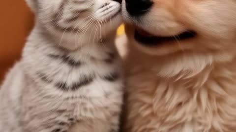 Cute Kittie and Puppy Friendships - FunkyPets4u #cat #funnypets #funny #dog #puppy