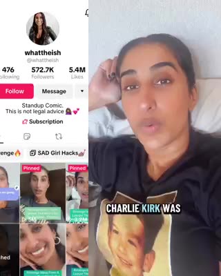 Female comic happy at murder of Charlie Kirk