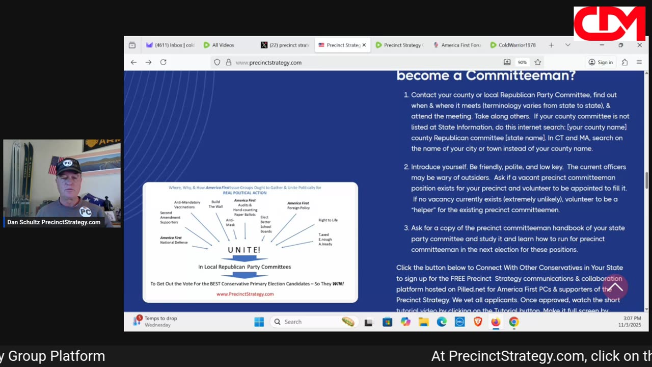 Precinct Strategy Ask, "What is your political strategy?" Dan Schultz November 3 2025
