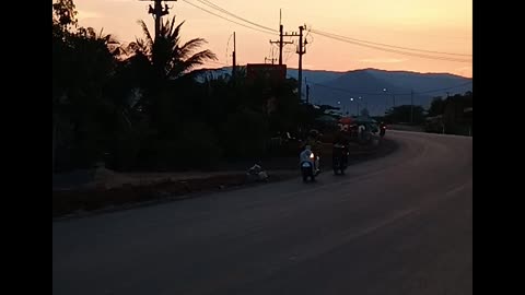 Evening driving in the province's of Cambodia 2025