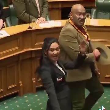 This is Hana-Rāwhiti Maipi-Clarke a New Zealand MP who protested a bill by doing the Haka