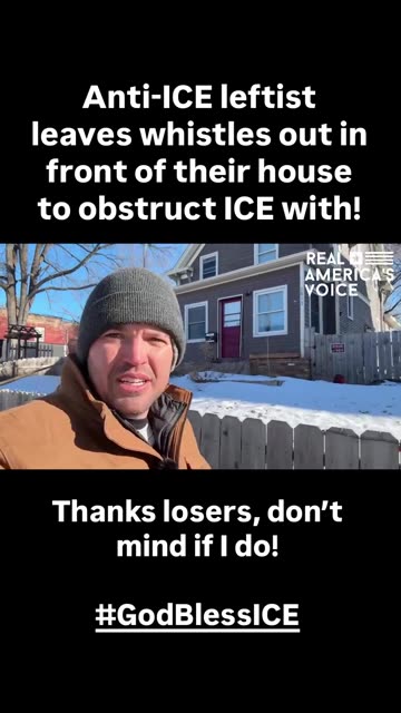 Anti-ICE leftist leaves whistles out in front of their house to obstruct #ICE!