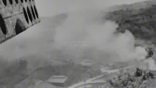 B-25 Mitchell bombers at low level over Balikpapan in 1945