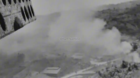 B-25 Mitchell bombers at low level over Balikpapan in 1945