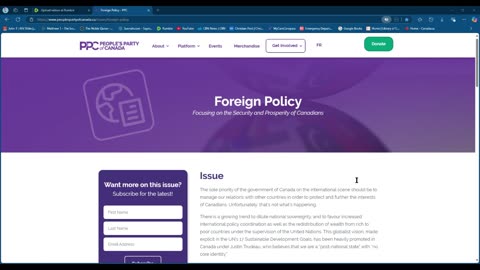 People's party of Canada on foreign policy
