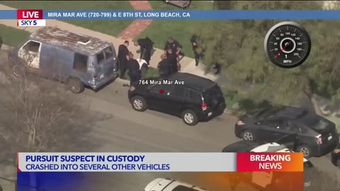 Stolen truck pursuit ends with violent, multi-vehicle pileup in Long Beach
