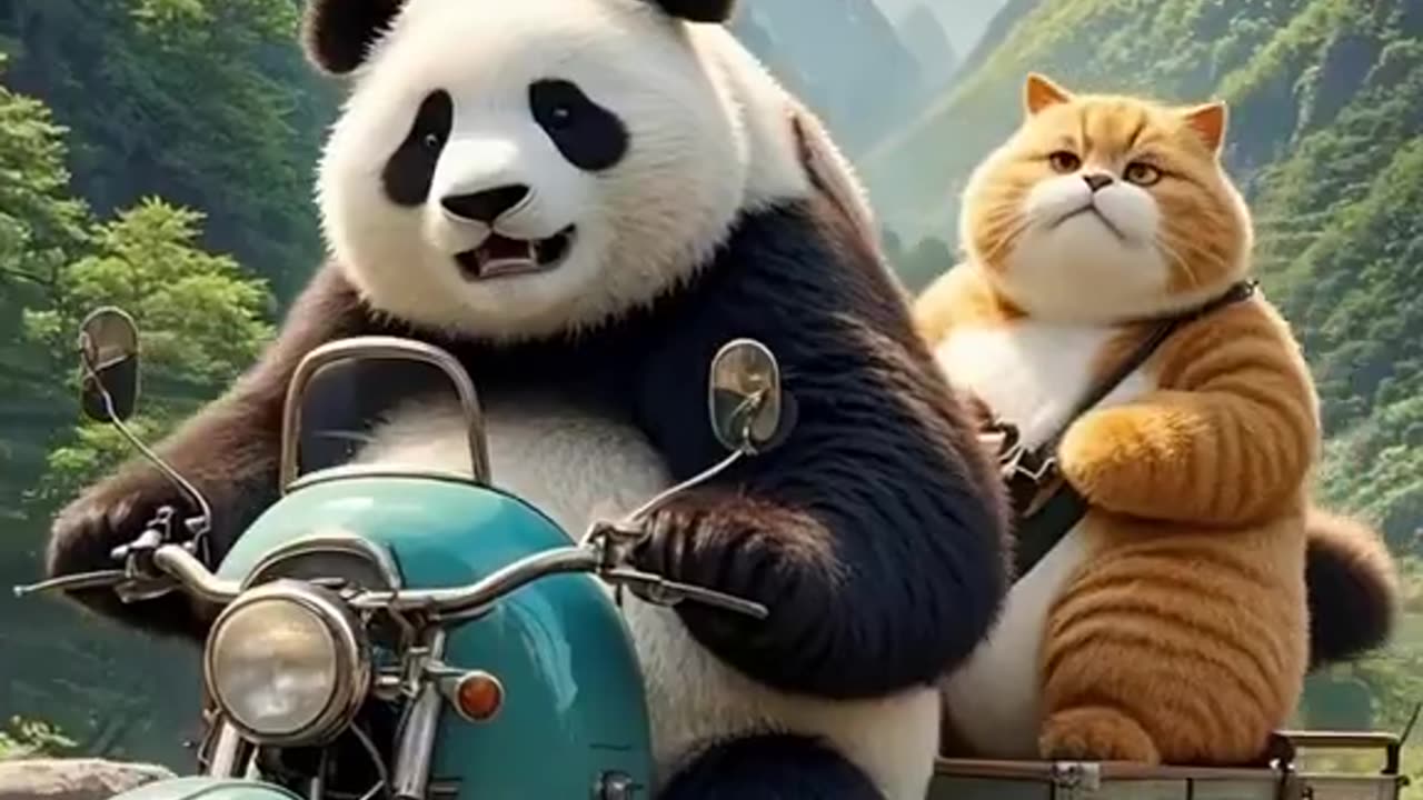 GARFIELD AND PANDA ON A JOURNEY