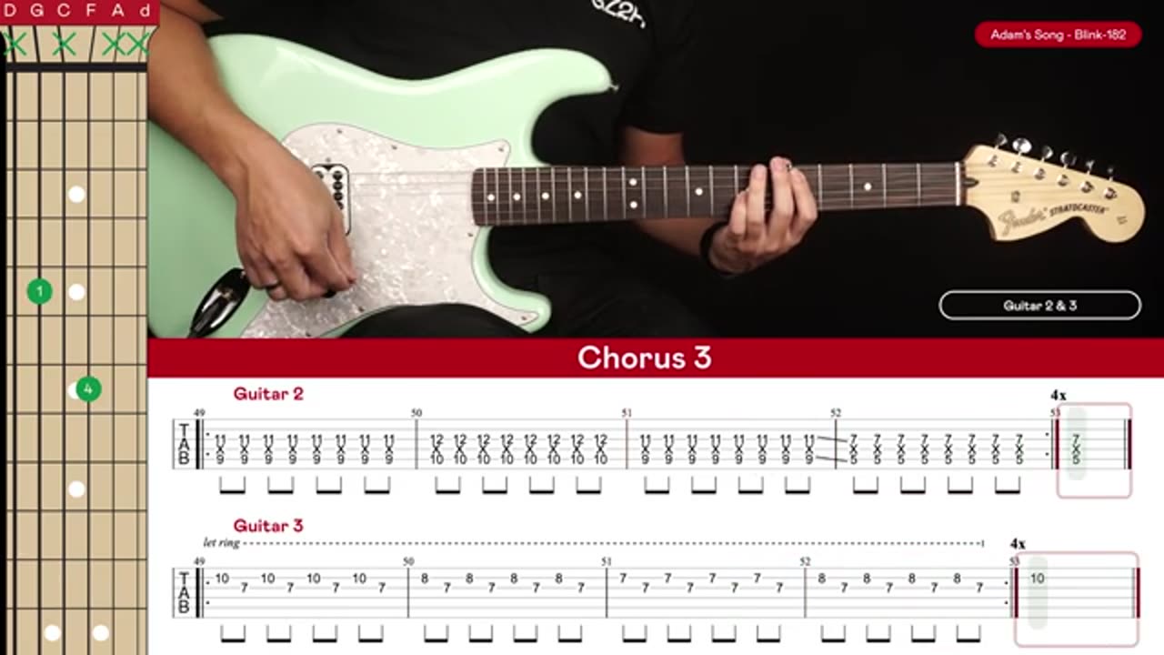 Adam's Song Guitar Cover Blink-182 🎸|Tabs + Chords|